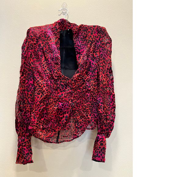 NEW Size XS DUNDAS x REVOLVE Hendrix Top in Two Tone Leopard REVOLVE MSRP $248 - Picture 6 of 9